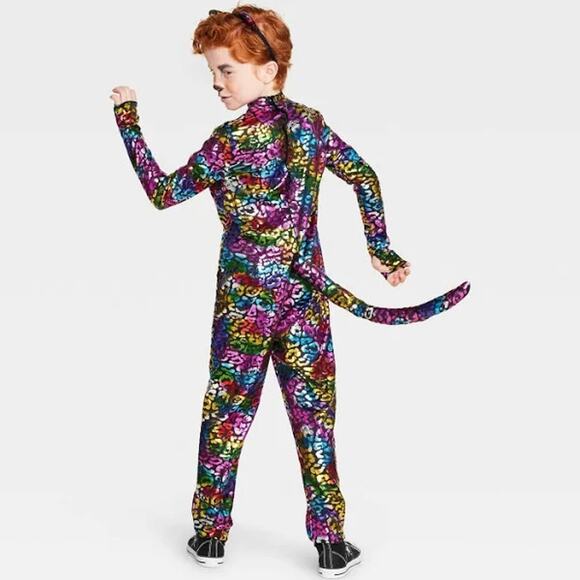 NWT Hyde & Eek Foil Print WILD CAT Costume Leopard Kitty Rainbow - Picture 2 of 2